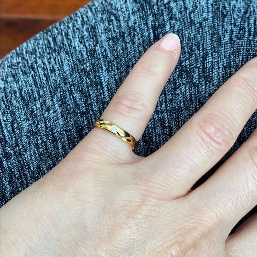 14K Gold Diamond Band Small Size Knuckle Pinky